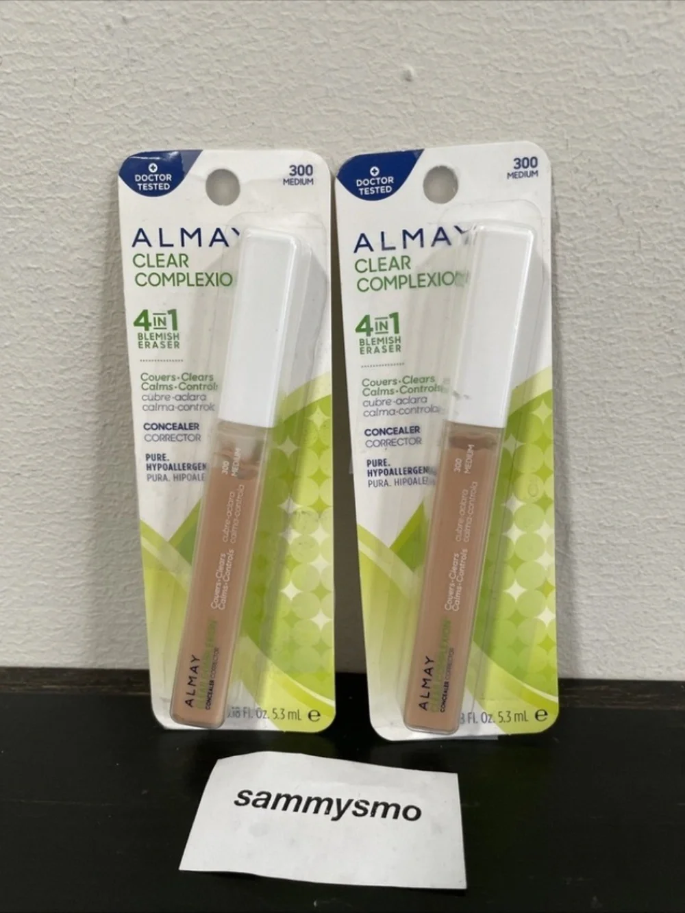 Almay Clear Complexion 4 in 1 Concealer 300 Medium 0.18 oz., x2